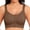 Coffee, variant on Wang6 Womens Front Zipper Wireless Sports Bras Seamless Plus Size Padded Workout Bras Full Coverage Running Yoga Gym Bralettes T Shirt Bra Light Gray XL