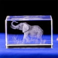 thumbnail image 1 of Regalos de elefante BOOFIRE arte de cristal grabado 3D, 1 of 2