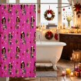 thumbnail image 3 of Erosebridal Holiday Waterproof Shower Curtain 72Wx72L Decoration Bathroom Curtain, Black Green, 3 of 5
