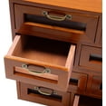 thumbnail image 5 of 4 Pcs Rustic Desktop Drawer Organizers Vintage Library Card Catalog Cabinet with 4 Drawers Wooden Storage Box with Metal Handle Stackable Multi Drawer Apothecary Cabinet for Home Office Storage, Brown, 5 of 9