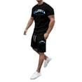 thumbnail image 5 of Afdoent Mens Two Piece Outfits Comfortable Short Sleeve T Shirt And Shorts Summer Outfit Oversized Sports Clothing Mens Fitness Suit Vacation Beach Leisure, 5 of 6