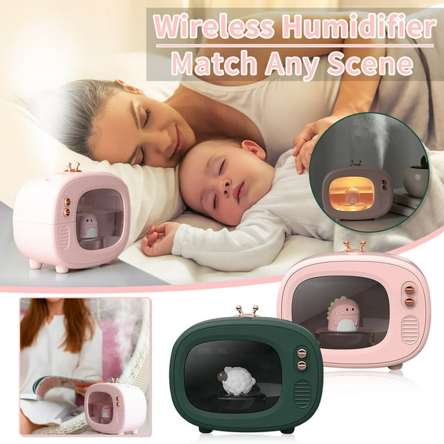 SMihono Mini Humidifiers for Bedroom TV Cute Pet Humidifier Portable 400ml Desktop Mute Cartoon Moisturizing Spray on Clearance
