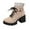 Beige Boots, variant on Juebong Women's Combat Boots Chunky High Heel Lug Sole Boots Closed Toe Lace-up Ankle Booties Beige,36