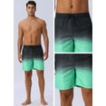 thumbnail image 4 of DARING DIVA Men's Drawstring Elastic Waist Lining Swimming Trunks 32 Light Green, 4 of 6