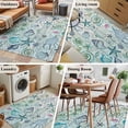 thumbnail image 5 of Area Rug for Living Room, Teal Blue Coastal Non-Slip Indoor Large Carpet for Bedroom/Dining Room, Nautical Starfish Shells Ocean Sea Washable Low-Profile Rectangle Floor Mat Runner Rugs - 3 x 5 Ft, 5 of 7