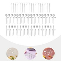 Silver 90Pcs Silverware Set Service for 18, Premium Stainless Steel Flatware Set, Mirror Polished Cutlery Utensil Set Kitchen Eating Tableware Set, Include Fork Knife Spoon Set, Dishwasher Safe