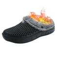 thumbnail image 4 of Pandaie Mens Womens Lined Clogs Unisex Winter Fleece Walking Garden Shoes Non Slip Fuzzy Plush Mules Footwear Black 6, 4 of 8