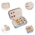thumbnail image 3 of Unique Bargains Travel Jewelry Box Small Portable Plush Velvet Jewelry Organizer Case Blue, 3 of 7