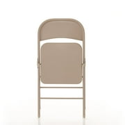 Mainstays All-Steel Metal Folding Chair, Beige, 4 Pack