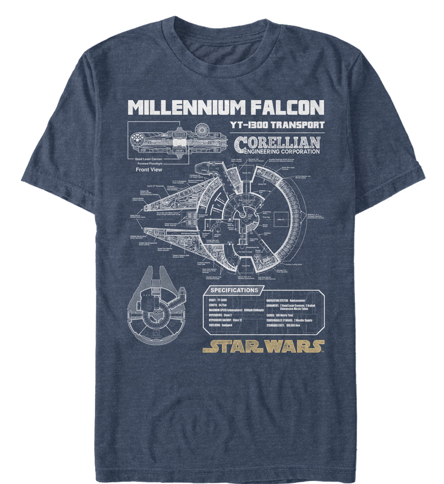 Millennium Falcon The Fastest Hunk Of Junk In The Galaxy Adult T Shirt