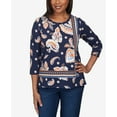 thumbnail image 4 of Alfred Dunner Womens Petite Paisley Border Braid Neck Top, 4 of 6