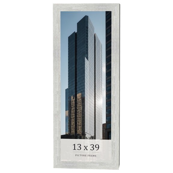 13x39 Frame White Real Wood Picture Frame Width 1.5 inches | Interior Frame Depth 0.5 inches | Barn