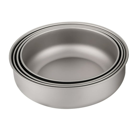 yeacher TA3709 Ensemble de Bols à une Seule Couche en Titane Pur, 4 Pcs Grande Taille, Léger et Durable pour la Maison et l'Extérieur