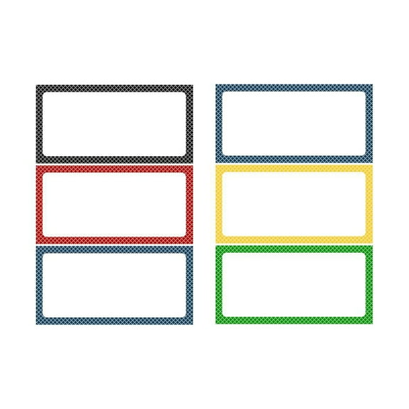 magnetic dry erase labels whiteboard magnets with colorful borders, 2" x 6"