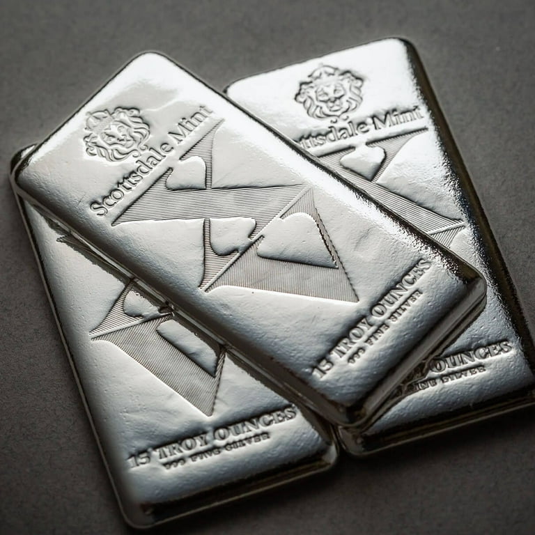 15 oz .999 Fine Silver Cast Bar - Scottsdale Mint Imperium