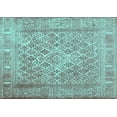 thumbnail image 1 of Ahgly Company Machine Washable Indoor Rectangle Persian Turquoise Blue Bohemian Area Rugs, 8' x 12', 1 of 4