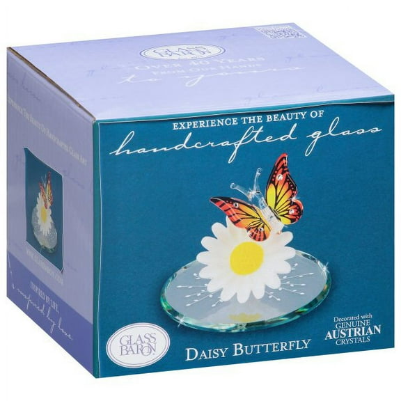 Glass Baron Daisy with Monarch Butterfly