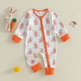 thumbnail image 2 of JAJAHO Baby Jumpsuits Boys Girls Easter Bunny Printed Long Sleeve Zipper Lightweight Romper 0-12M Stylish Onesie, 2 of 4