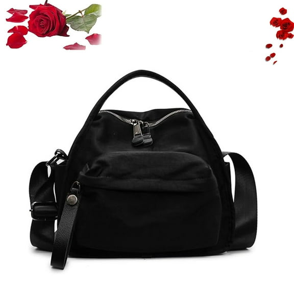 Veluna Shoulder Bag, Women Veluna Crossbody Shoulder Bag, Solid Zipper Handbag, Lightweight Large Capacity