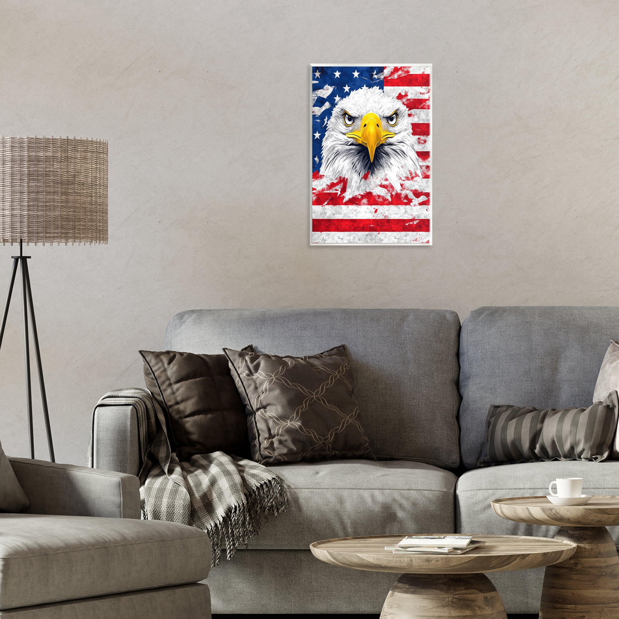 Stupell Industries Patriotic Bald Eagle Flag Wall Plaque Art, design by The Wands Want