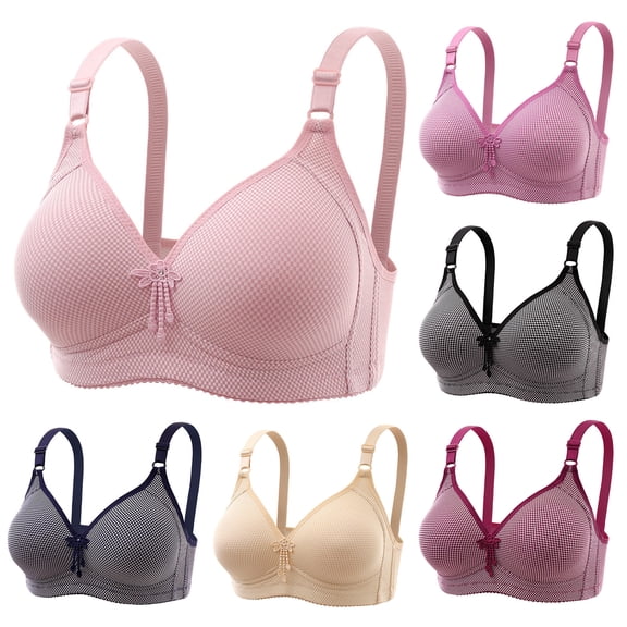 Ahuyic Summer Womens Bras,Plus Size Bras for Women,Women's Plus Size Without Steel Rims Comfortable And Breathable Gathering Underwear Non-magnetic Thin Cup Bra