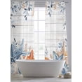 thumbnail image 5 of Eucalyptus Leaves Starfish Sheer Curtains 108 Inch Long 2 Panels, Shells Summer Ocean Wood Grain Light Filtering Rod Pocket Curtains, Sheer Voile Drapes for Living Room Bedroom, 52"x108", 5 of 8