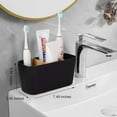 thumbnail image 2 of Soportes para cepillos de dientes para baños, organización de cepillos de dientes de bambú con 3 ranuras, organizador de mostrador de baño, encimera, negro, 2 of 5