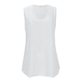 thumbnail image 6 of Htigea Womens Plus Size Tank Top Eyelet Sleeveless V Neck Flowy Camisole Boho Summer Going Out Top White XXXL, 6 of 8