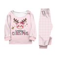 thumbnail image 4 of Evdexr Christmas Family Pajamas Matching Sets Long Sleeve Crew Neck Shirt and Pants Sets 2026 Funny Xmas Printed Pjs Set Breathable Lightweight Lounge Sleepwear 3 Years, 4 of 7