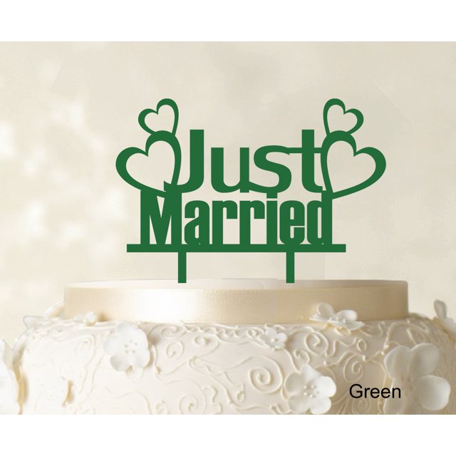 Couple Wedding Cake Topper Personalized Green Cake Topper Color Option Available 5-7 Inches Wide
