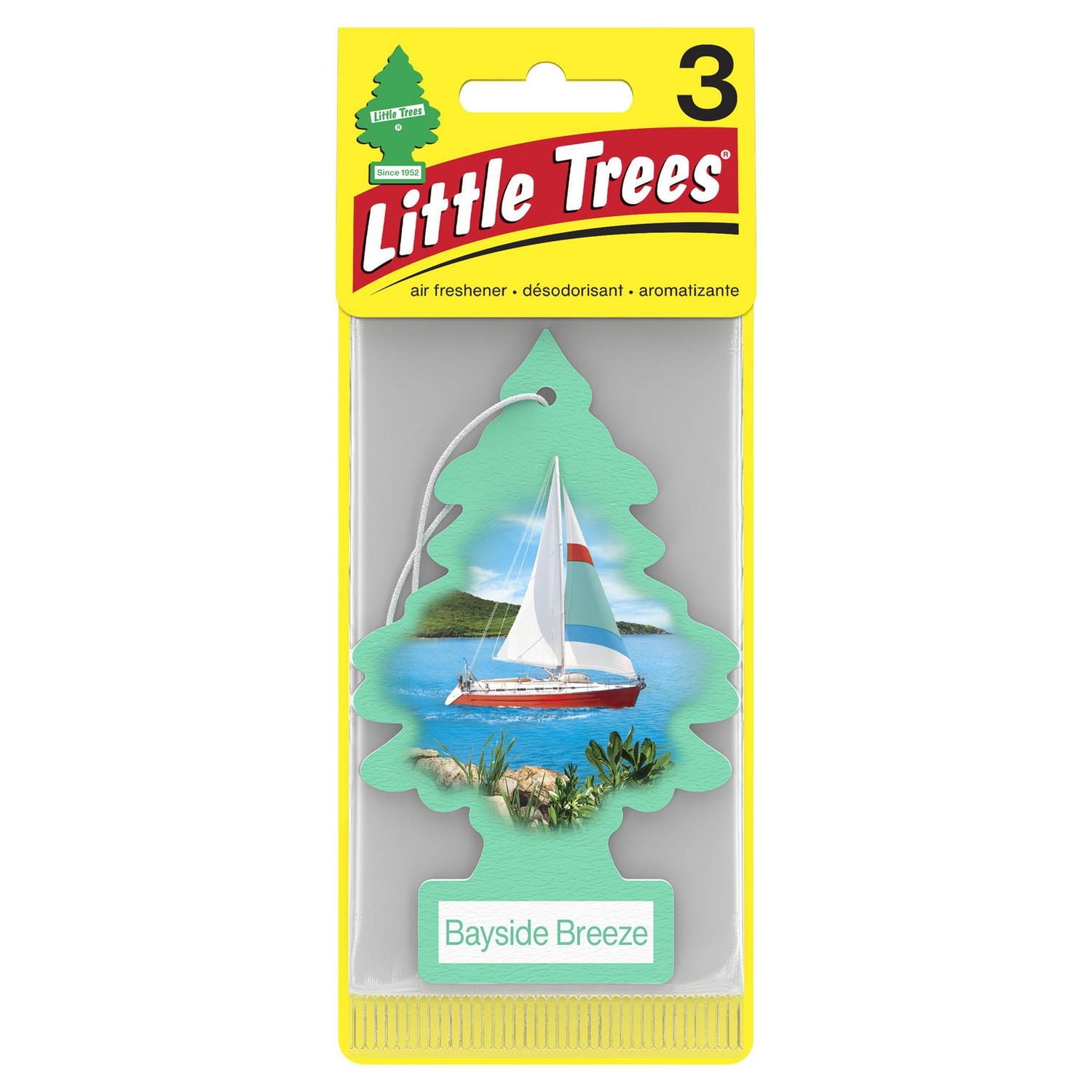LITTLE TREES air freshener Bayside Breeze 3-Pack, 3 Pack