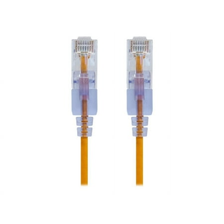 UPC: 0889028044773 | Monoprice SlimRun – Patch cable – RJ-45 (M) to RJ-45 (M) – 5 ft – UTP – CAT 6a – booted  snagless  stranded – yellow (pack of 10)