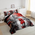 thumbnail image 4 of Eiffel Tower Comforter Set Queen Size Women Romantic Paris Street Bedding Sweet Couple Lover Red Flowers Floral Quilted Duvet French Style Down Comforter Chic Paris Cityscape Comforter, 4 of 7