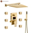 thumbnail image 1 of Mondawe Digital Display Shower Faucet Set System 12" Wall/Ceiling Mount Rain Thermostatic Rainfall Head with Handheld Shower and 6 Body jet, 1 of 12