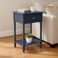 thumbnail image 2 of Decor Therapy Preston Traditional Single Drawer Side Table, Classic Bedside End Table with Lower Shelf, Navy, 2 of 7