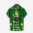 thumbnail image 2 of Tuosodrolic Mens St.Patrick's Day Shirt Irish Clover Print Casual Short Sleeve Hawaiian Button Up Shirts Graphic Tees Top, 2 of 3