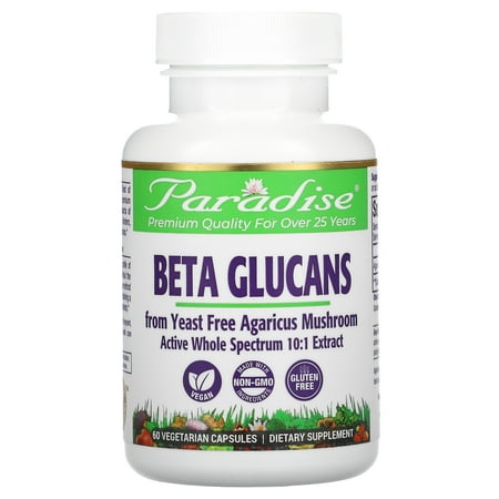 Paradise Herbs - Beta Glucans Agaricus Mushroom - 60 Vegetarian Capsules