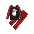 thumbnail image 3 of Fiomva Family Matching Christmas Pajamas Set Long Sleeve Elk Print Tops Plaid Pants XMAS Sleepwear Pjs, 3 of 9