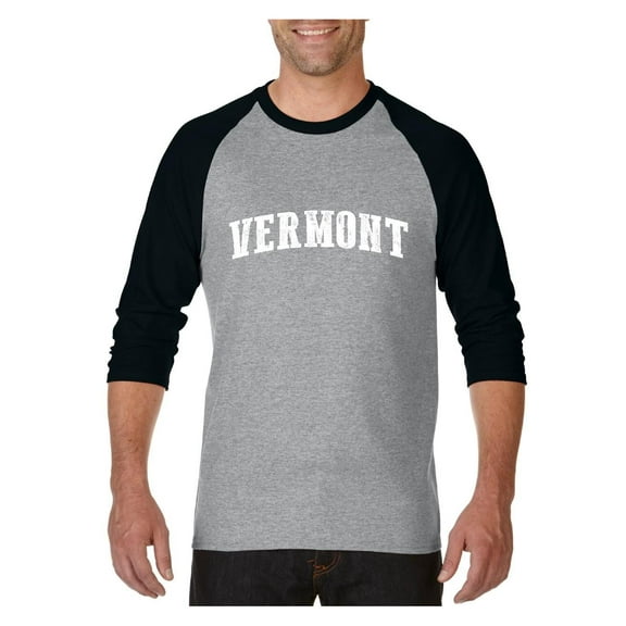 MmF - Mens Raglan Sleeve Baseball T-Shirts, up to Size 3XL - Vermont