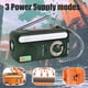 thumbnail image 4 of Radio portátil con manivela solar AM FM WB Radio dinamo multibanda con banco de energía de 2000 mAh Función de alarma SOS para emergencias en viajes de camping, 4 of 5