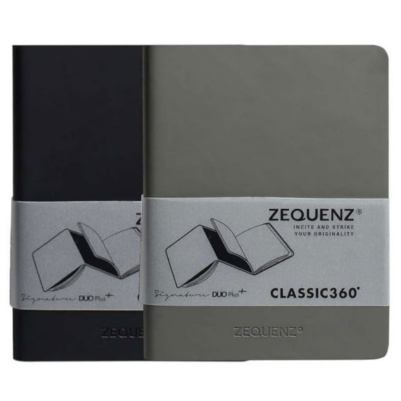 Zequenz DUO Plus  B6 Notebook, Ruled/Blank, Gray/Black
