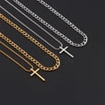 thumbnail image 5 of Layered Cross Necklace for Men 14K Gold Silver Stainless Steel Cuban Link Cross Chain Necklace for Men Religious Jewelry Gifts, 5 of 6