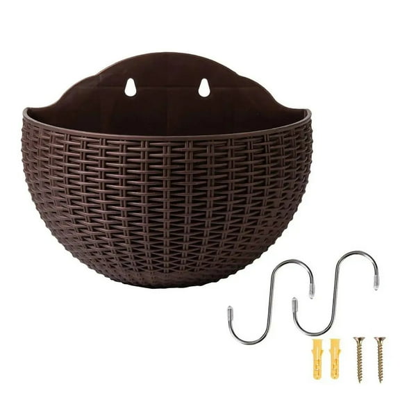 Hand Exquisite Wall-mounted Plastic Basket Indoor Outdoor Storage Flower Pot Plant Container Home Living Room Decoration