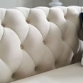 thumbnail image 7 of 84.6"Accent Sofa, Modern Velvet Sofa Couch with 2 Pillows, Extra Long Couch with Square Arm, Comfy 3 Seater Sofas with Metal Legs, for Living Room, Bedroom, Guestroom, Beige, 7 of 7