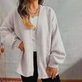 thumbnail image 3 of Ozmmyan Womens Cardigan Sweater Casual V-Neck Long Sleeve Autumn Sweater Cardigan Winter Coat, 3 of 5