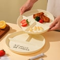 thumbnail image 2 of QJUHUNG 1/2pcs  Separated Portion Plate  Separated Plate  Fat Reduction Plate  Three Compartments  Anti-Fall Plastic Plate  School Plate  Happy Eid  Portable Food Tray  Suitable for Home, 2 of 7