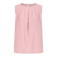 thumbnail image 6 of TKLPEHG Tank Top for Women Crewneck Camisole Pleated Tunic Top Lightweight Fashion Sleeveless T Shirts Comfy Classic Solid Color Loose Casual Blouses (Pink,XL), 6 of 7