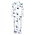 thumbnail image 5 of Rciityk Valentines Pajamas for Women Ladies Pajamas Sets Casual Long Sleeve Cute Heart Print Crew Neck Casual Tops with Pants Pjs Sets, 5 of 6