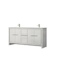 thumbnail image 2 of Lafarre 72 in W White Double Bath Vanity, White Quartz Top and Brushed Nickel Faucet Set, 2 of 5