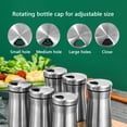 thumbnail image 3 of 2pcs Salt and Pepper Shakers,Stainless Steel Glass Shaker for Salt Powder Sugar Cinnamon Pepper, Spice Dispenser with Adjustable Pour Holes, 3 of 7